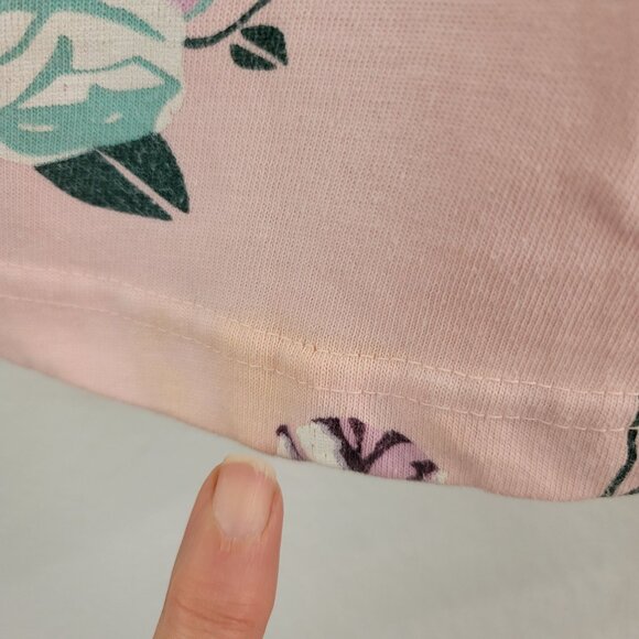 Vintage Gina Peters Midi Skirt Sz S Pink Floral Elastic Waist Casual Summer USA - Picture 7 of 9